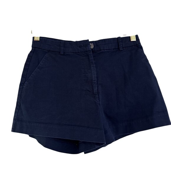 H&M Pants - H&M Chino Shorts Women's Navy Blue Cotton Classic Zip Fly Slant Pockets Size 6